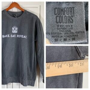 King Arthur Flour Merch Sweatshirt Bake Eat Repeat Crewneck Gray Comfort Colors